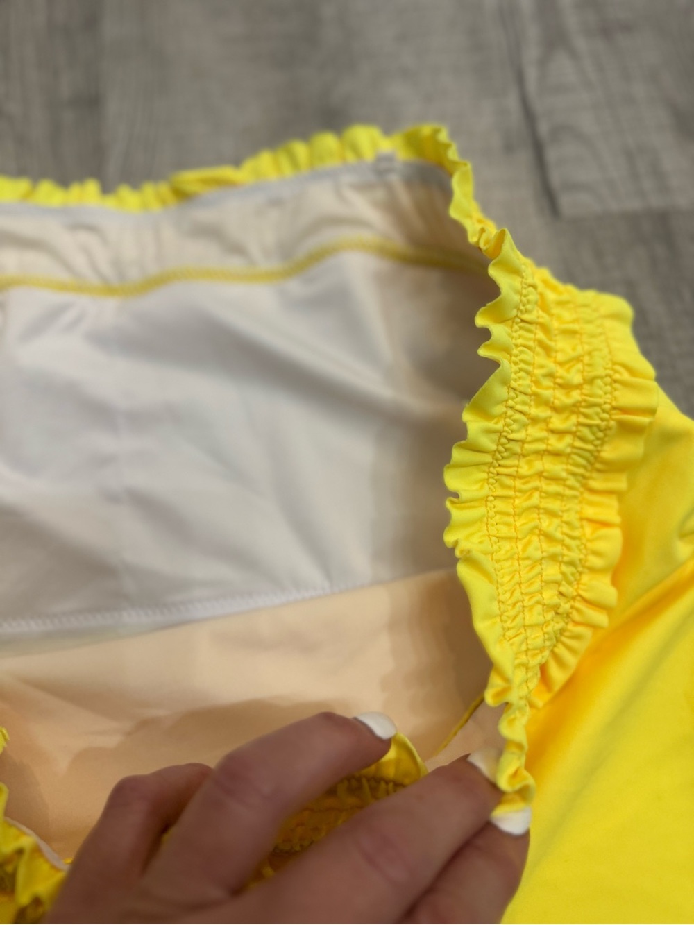 Yellow Floral Tankini Set - Bright Yellow Women's Swimwear - Picture 6 of 7